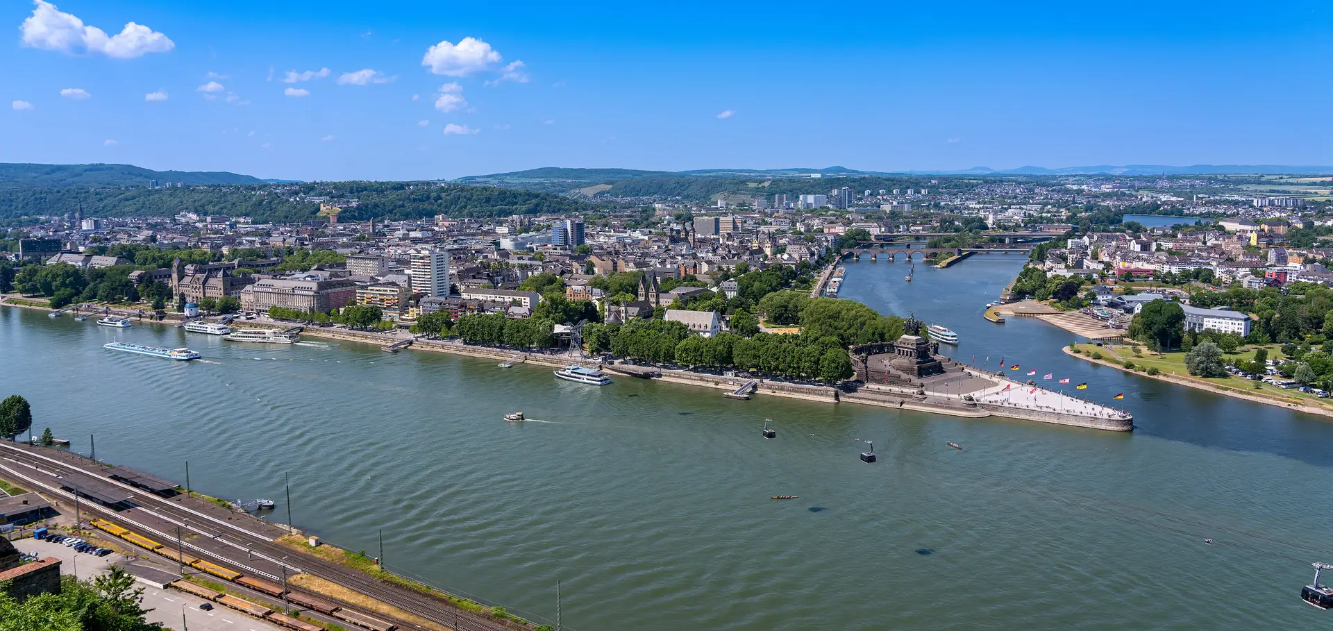 Koblenz mit Rhein, Mosel und dem Deutschen Eck